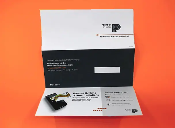 Credit card mailer from Perfect Plastic 