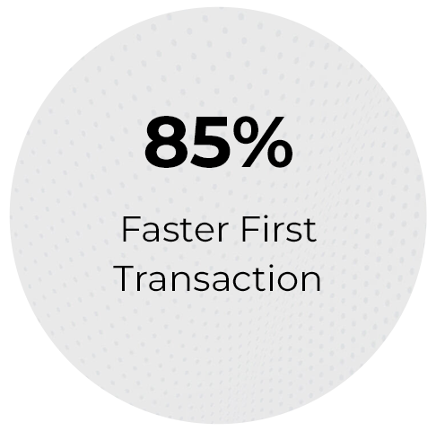 State image showing 85% faster first transactions